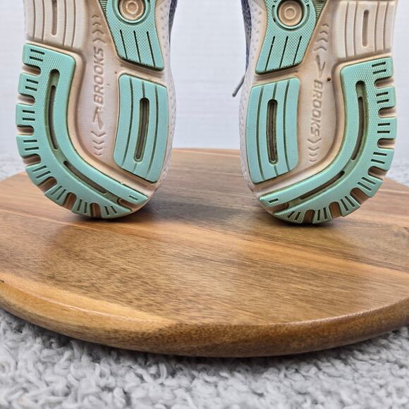 Brooks Womens 7B Ghost 16 White Amparo Blue Limpet Shell Athletic Running Shoe - Picture 10 of 12